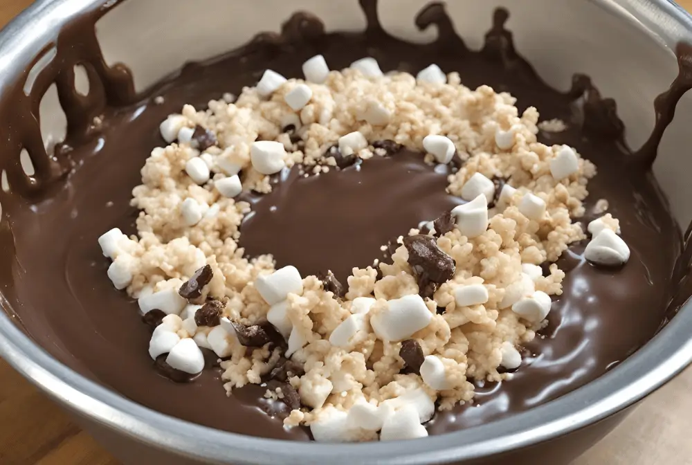 Chocolate Rice Krispie Balls cooking