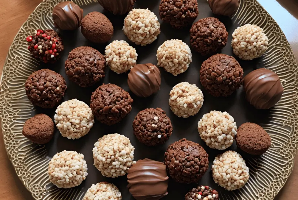 Chocolate Rice Krispie Balls serving