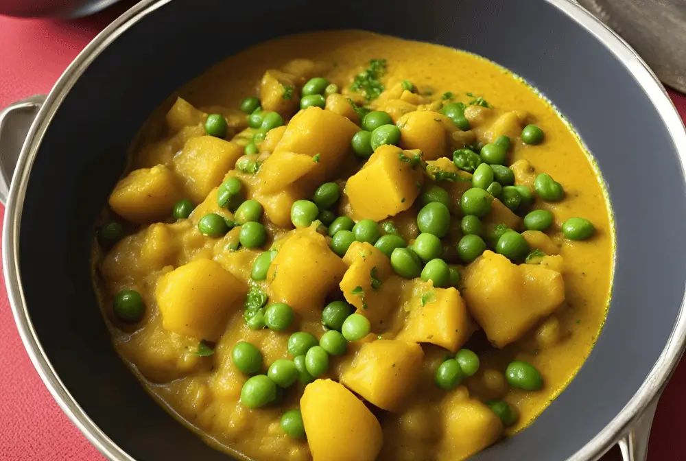 Potato and Pea Curry with Turmeric