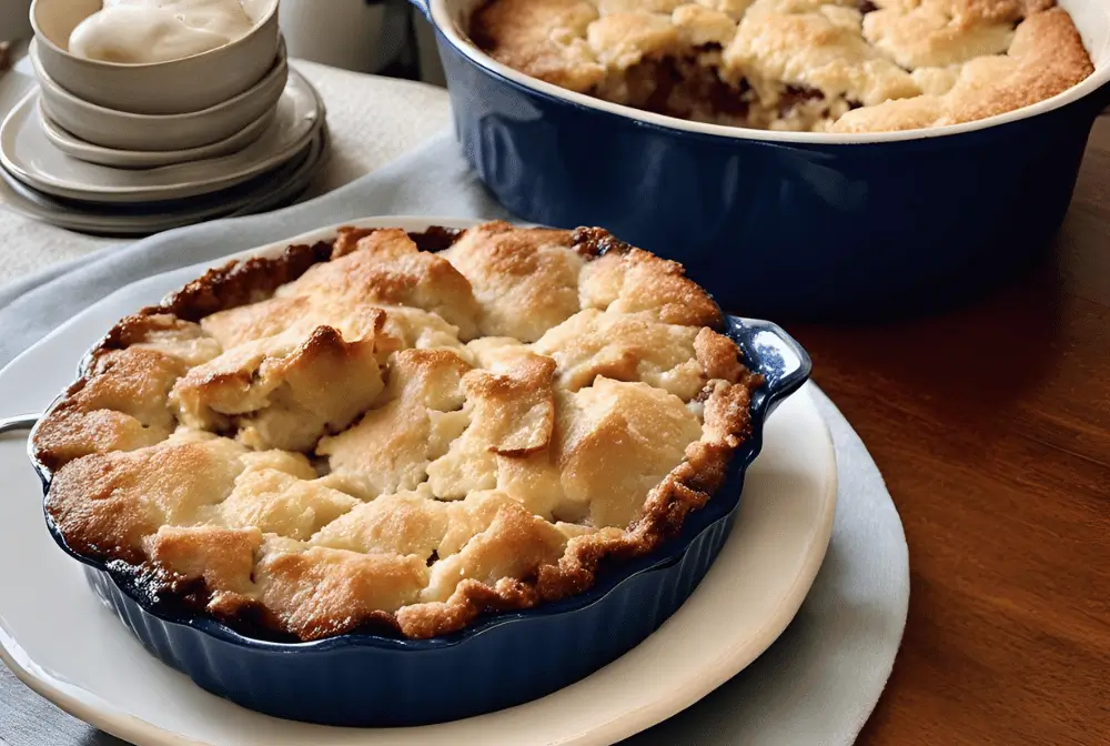 apple cobbler with cake mix baking 2