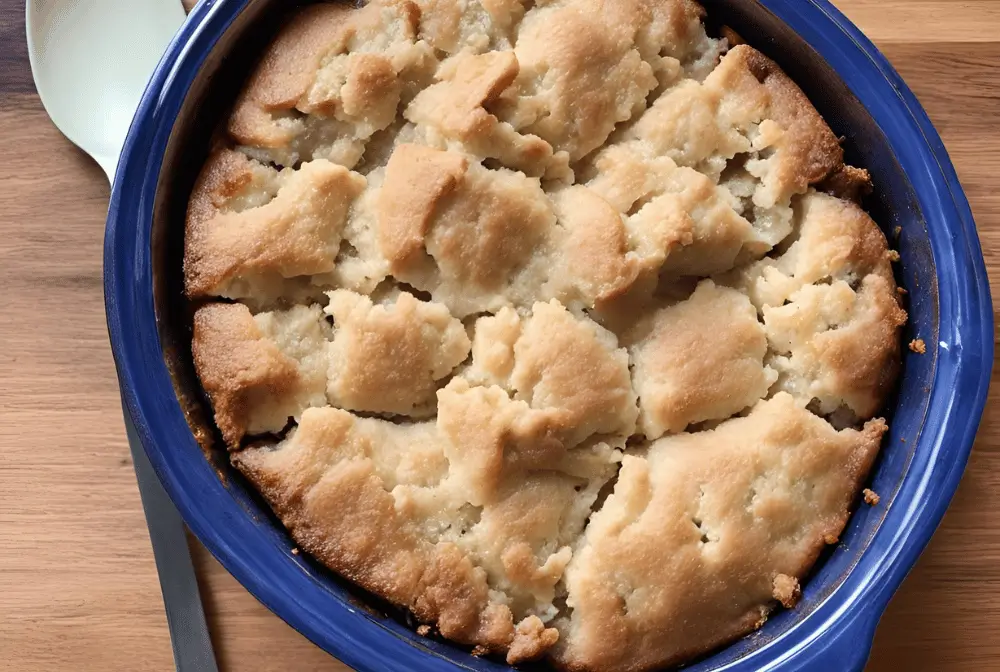 apple cobbler with cake mix baking 3