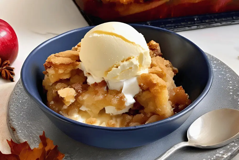 apple cobbler with cake mix dish