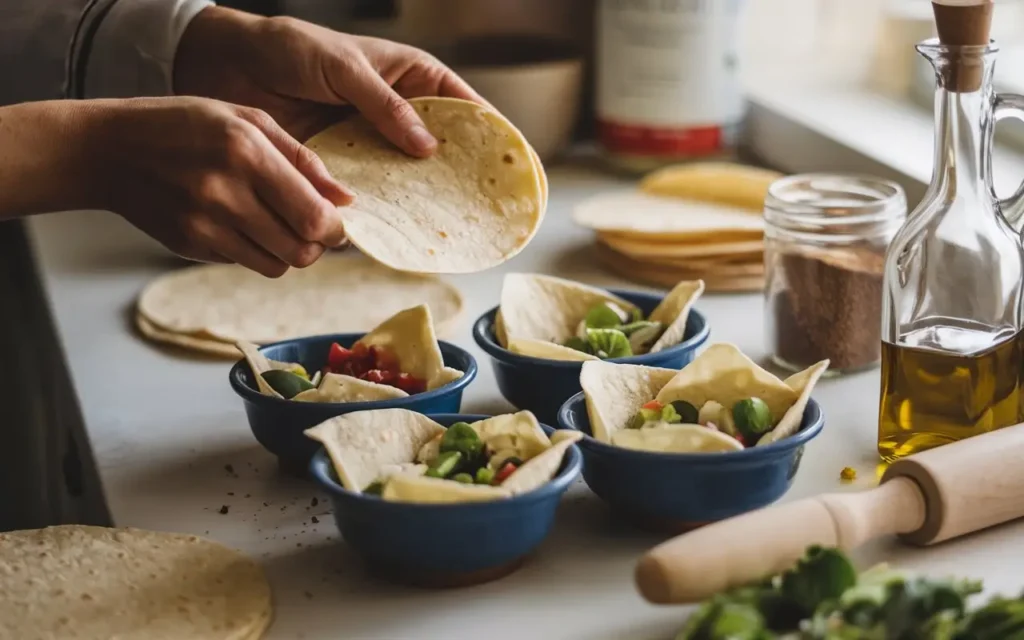 Preparing the Taco Salad Shells (2)