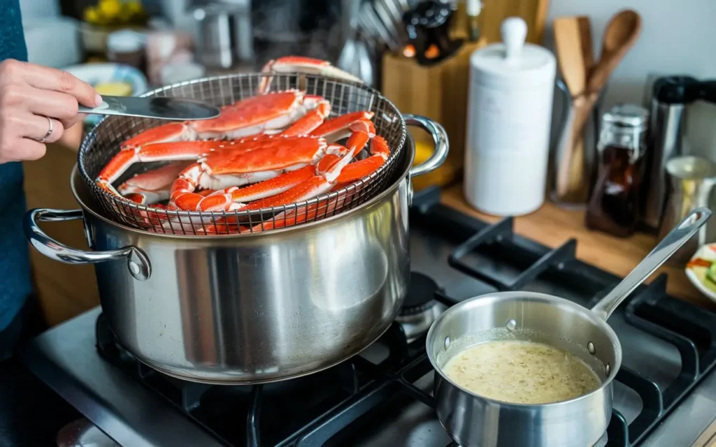 steamed snow crab legs cooking (2)