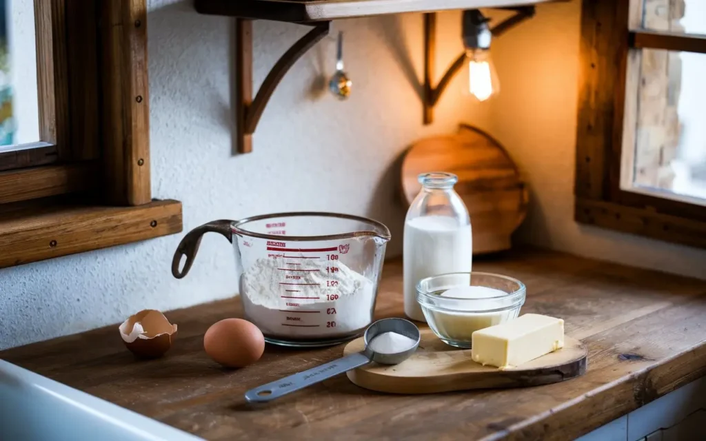 Ingredients for kefir sheet cake recipe