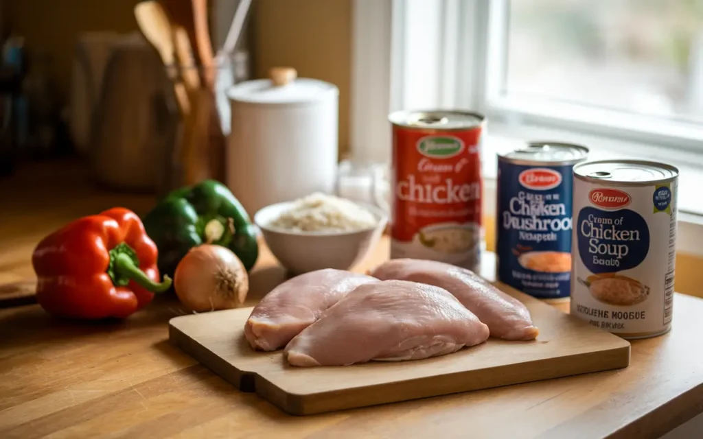 Smothered Chicken and Rice ingredients