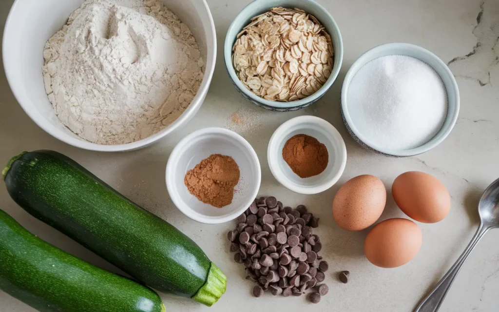 Zucchini and Ingredients for Cookies