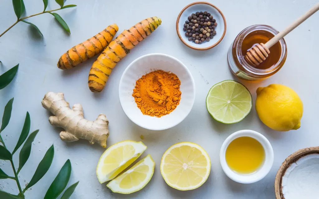 ingredients for the best turmeric shot recipe